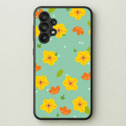 Yellow And Orange Pattern - Floral  - Floral Phone Case for Galaxy A13