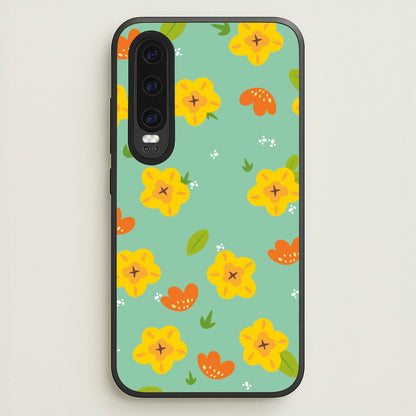 Yellow And Orange Pattern - Floral  - Floral Phone Case for Huawei P30