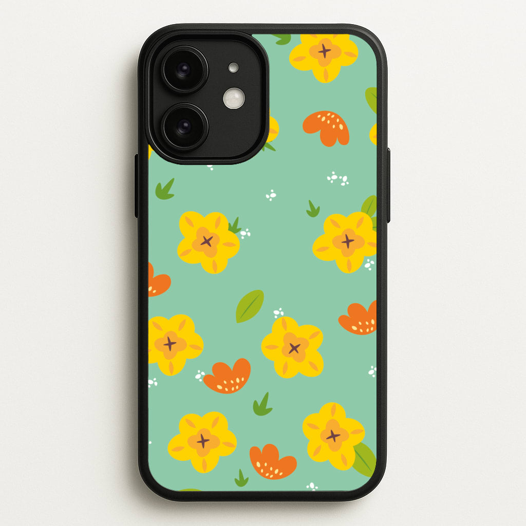 Yellow And Orange Pattern - Floral  - Floral Phone Case for iPhone 11