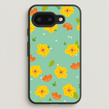Yellow And Orange Pattern - Floral  - Floral Phone Case for Google Pixel 9a