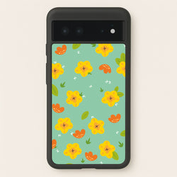 Yellow And Orange Pattern - Floral  - Floral Phone Case for Google Pixel 6