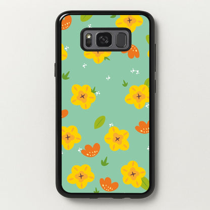 Yellow And Orange Pattern - Floral  - Floral Phone Case for Galaxy S8 Plus
