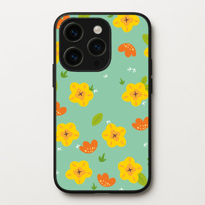 Yellow And Orange Pattern - Floral  - Floral Phone Case for iPhone 15 Pro