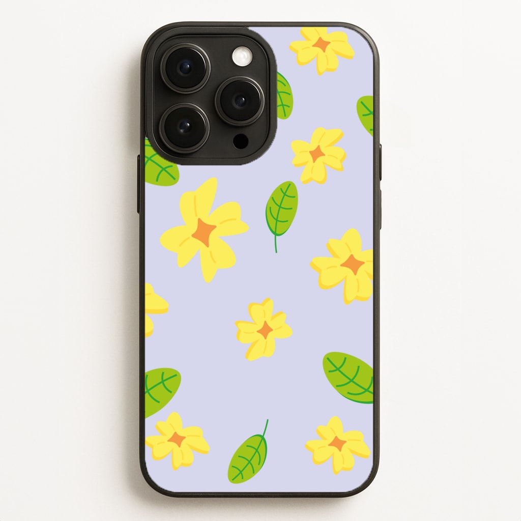 Yellow And Green Pattern - Floral Phone Case