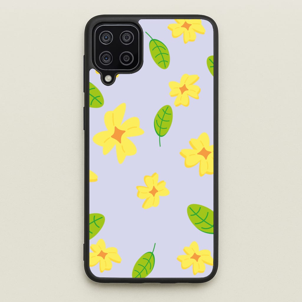 Yellow And Green Pattern - Floral  - Floral Phone Case for Galaxy A12