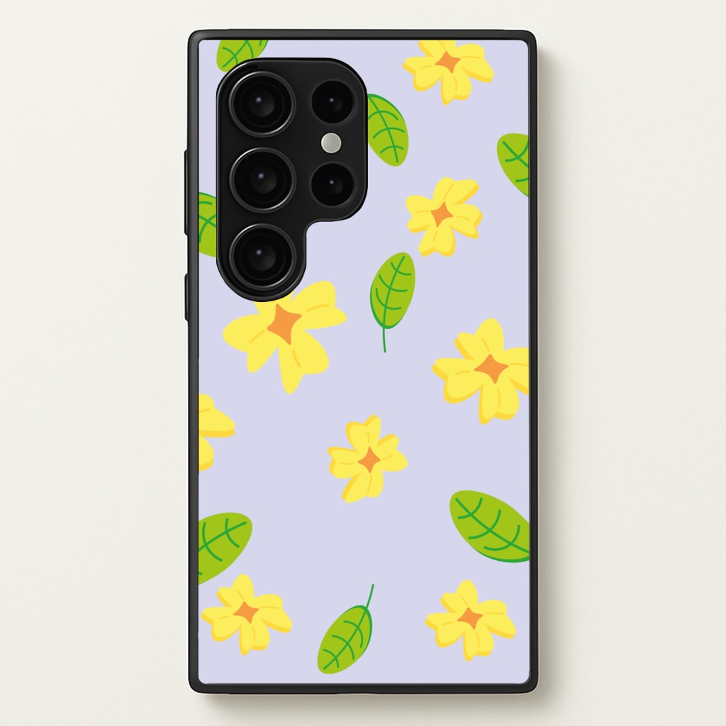 Yellow And Green Pattern - Floral  - Floral Phone Case for Galaxy S24 Ultra