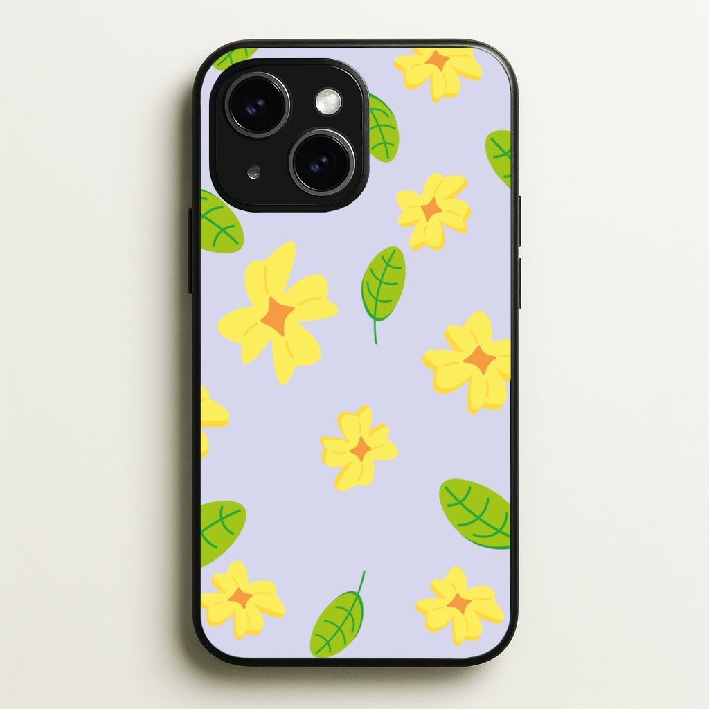 Yellow And Green Pattern - Floral  - Floral Phone Case for iPhone 15 Plus
