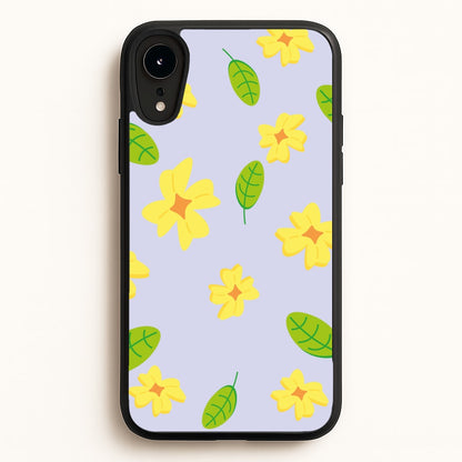 Yellow And Green Pattern - Floral  - Floral Phone Case for iPhone XR
