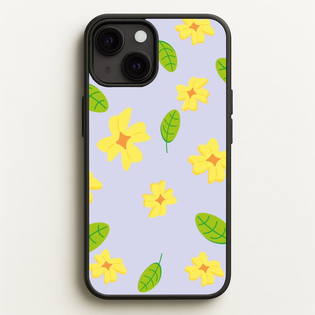 Yellow And Green Pattern - Floral  - Floral Phone Case for iPhone 13 Mini