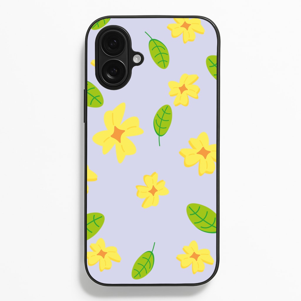 Yellow And Green Pattern - Floral  - Floral Phone Case for iPhone 16 Plus