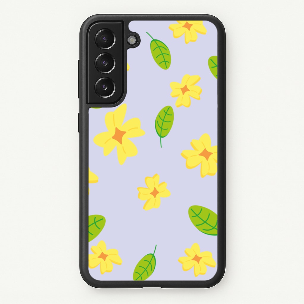 Yellow And Green Pattern - Floral  - Floral Phone Case for Galaxy S22 Plus