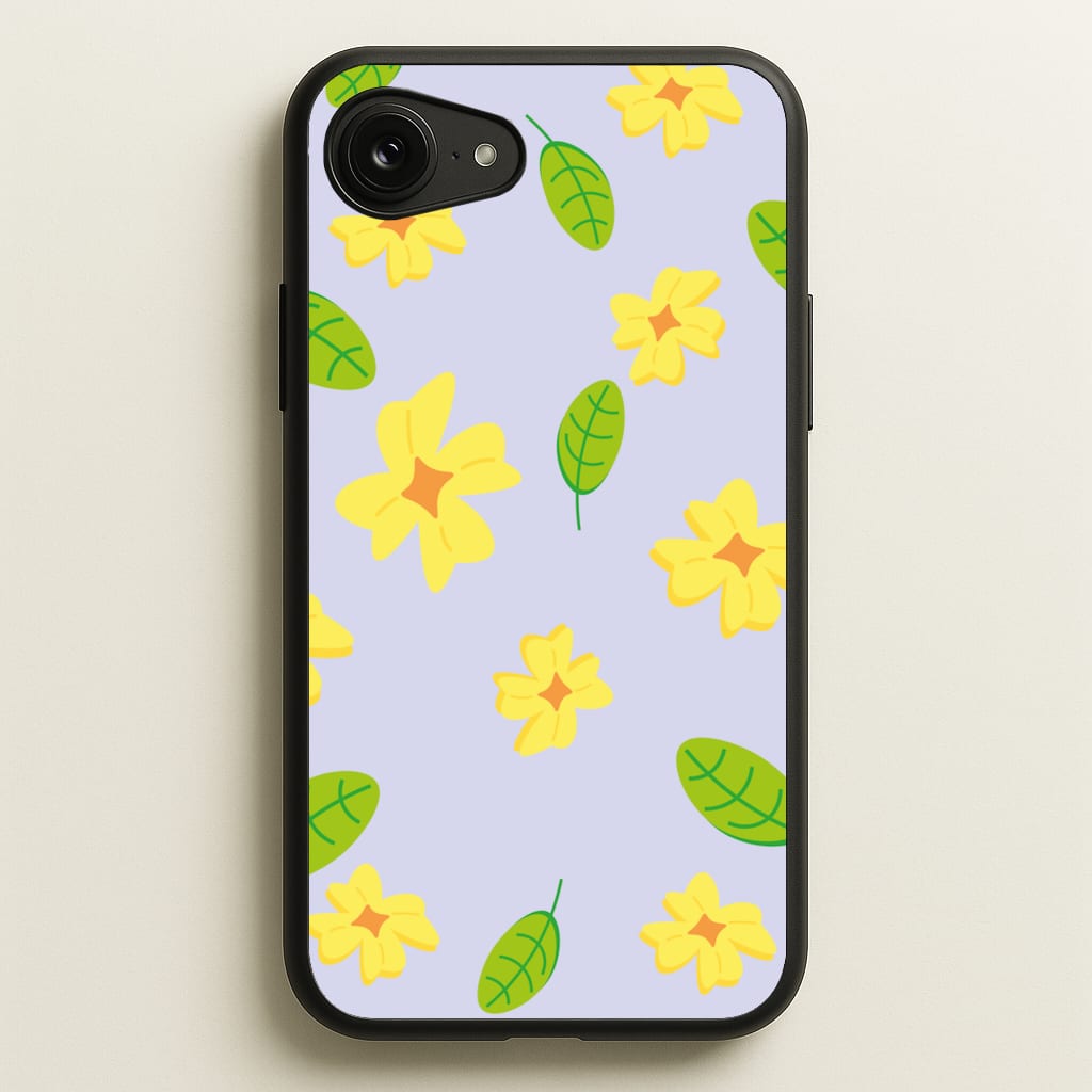 Yellow And Green Pattern - Floral  - Floral Phone Case for iPhone 16e