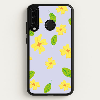 Yellow And Green Pattern - Floral  - Floral Phone Case for Huawei P30 Lite