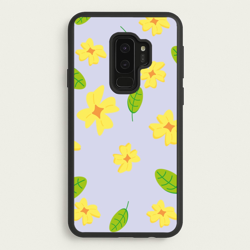 Yellow And Green Pattern - Floral  - Floral Phone Case for Galaxy S9 Plus