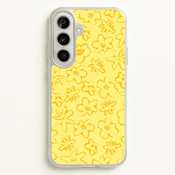 Yellow And Orange - Floral Patterns  - Floral Patterns Phone Case for Galaxy A56