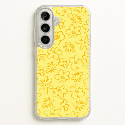 Yellow And Orange - Floral Patterns  - Floral Patterns Phone Case for Galaxy A56