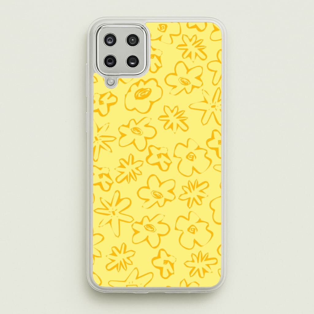 Yellow And Orange - Floral Patterns  - Floral Patterns Phone Case for Galaxy A12