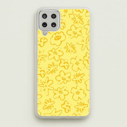 Yellow And Orange - Floral Patterns  - Floral Patterns Phone Case for Galaxy A12