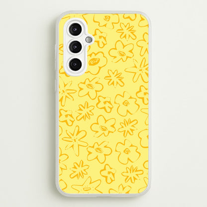 Yellow And Orange - Floral Patterns  - Floral Patterns Phone Case for Galaxy A14