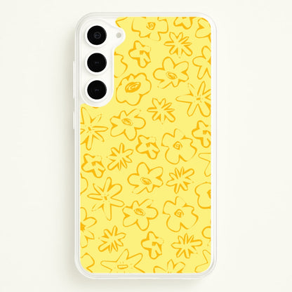 Yellow And Orange - Floral Patterns  - Floral Patterns Phone Case for Galaxy S23