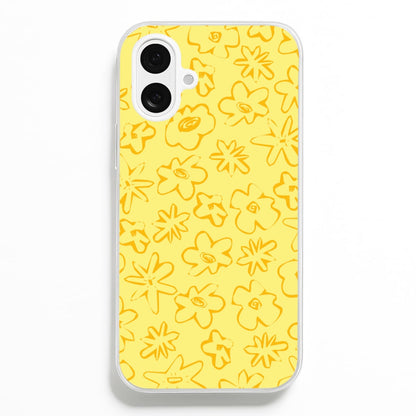 Yellow And Orange - Floral Patterns  - Floral Patterns Phone Case for iPhone 16 Plus