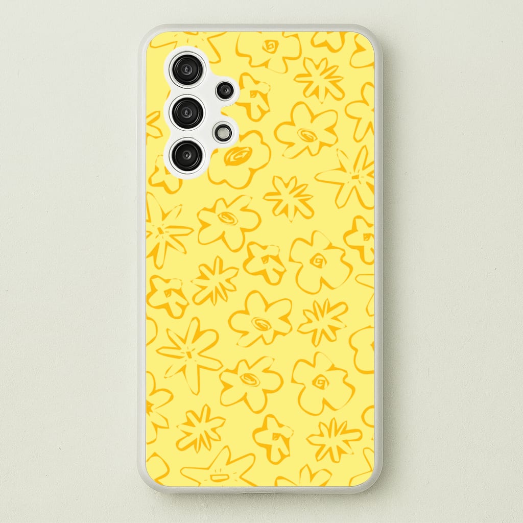 Yellow And Orange - Floral Patterns  - Floral Patterns Phone Case for Galaxy A13
