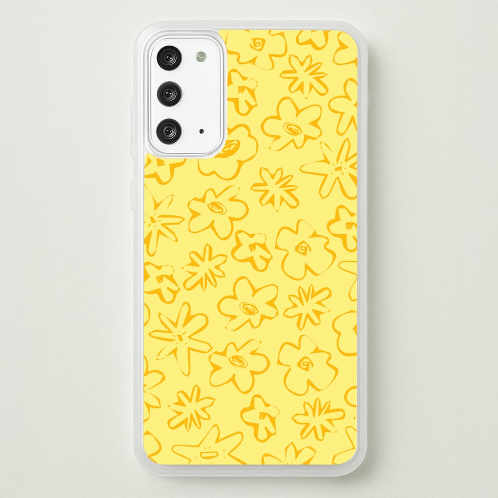 Yellow And Orange - Floral Patterns  - Floral Patterns Phone Case for Galaxy Note 20