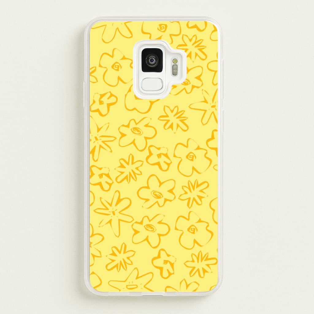 Yellow And Orange - Floral Patterns  - Floral Patterns Phone Case for Galaxy S9