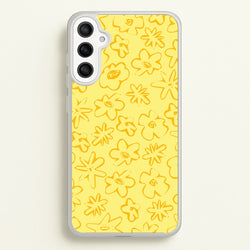Yellow And Orange - Floral Patterns  - Floral Patterns Phone Case for Galaxy A34
