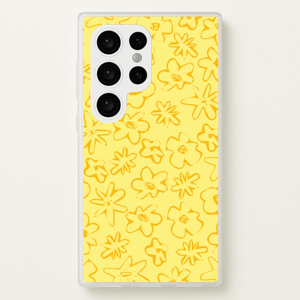 Yellow And Orange - Floral Patterns  - Floral Patterns Phone Case for Galaxy S24 Ultra