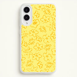 Yellow And Orange - Floral Patterns  - Floral Patterns Phone Case for Galaxy S25 Edge