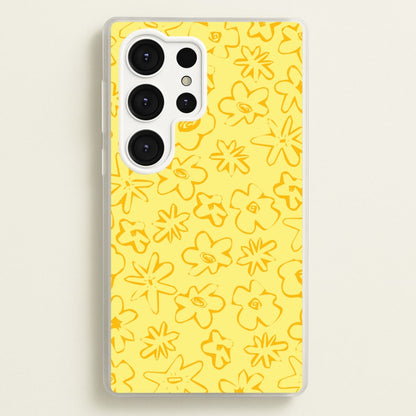 Yellow And Orange - Floral Patterns  - Floral Patterns Phone Case for Galaxy S25 Ultra