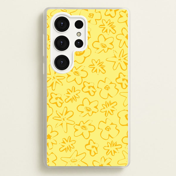 Yellow And Orange - Floral Patterns  - Floral Patterns Phone Case for Galaxy S25 Ultra