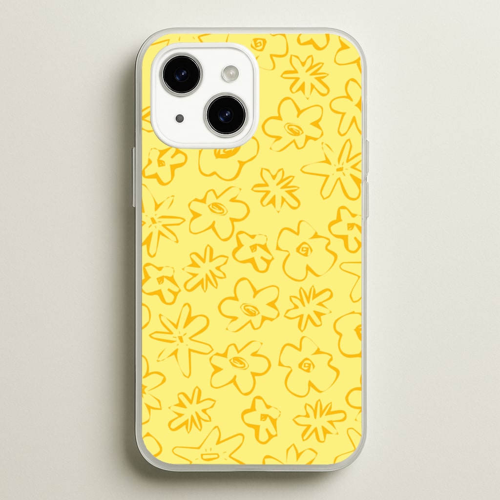 Yellow And Orange - Floral Patterns  - Floral Patterns Phone Case for iPhone 15 Plus