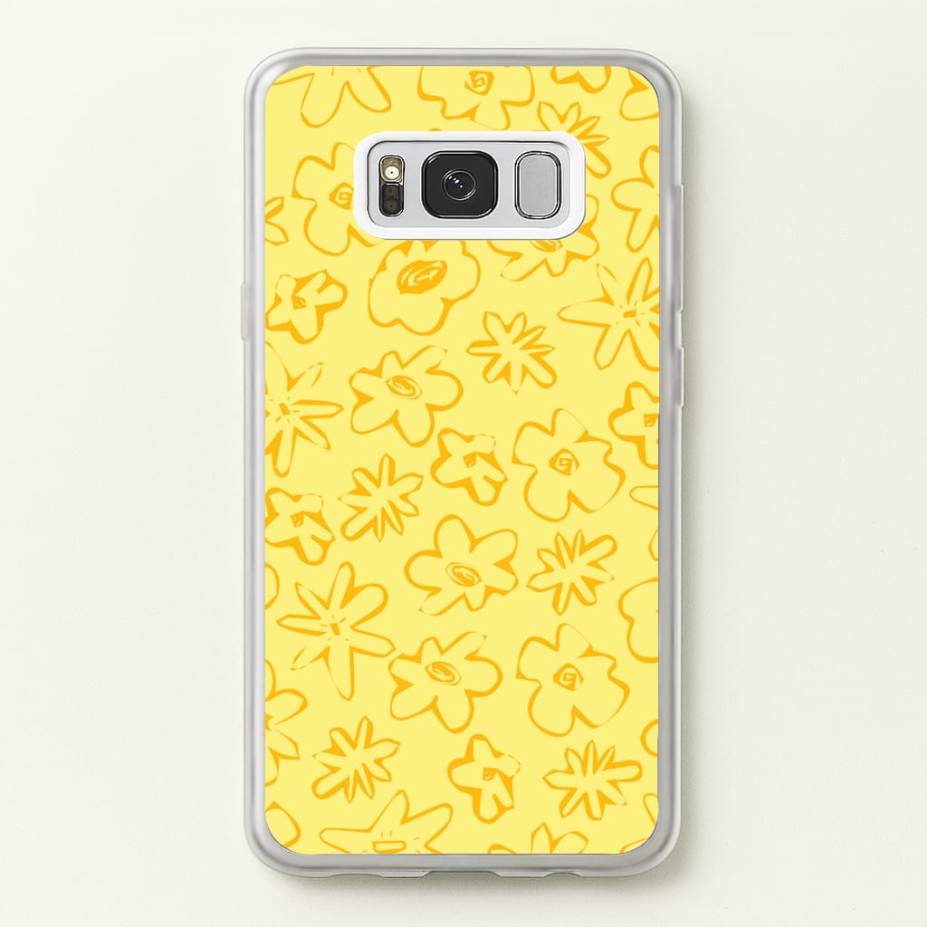 Yellow And Orange - Floral Patterns  - Floral Patterns Phone Case for Galaxy S8 Plus