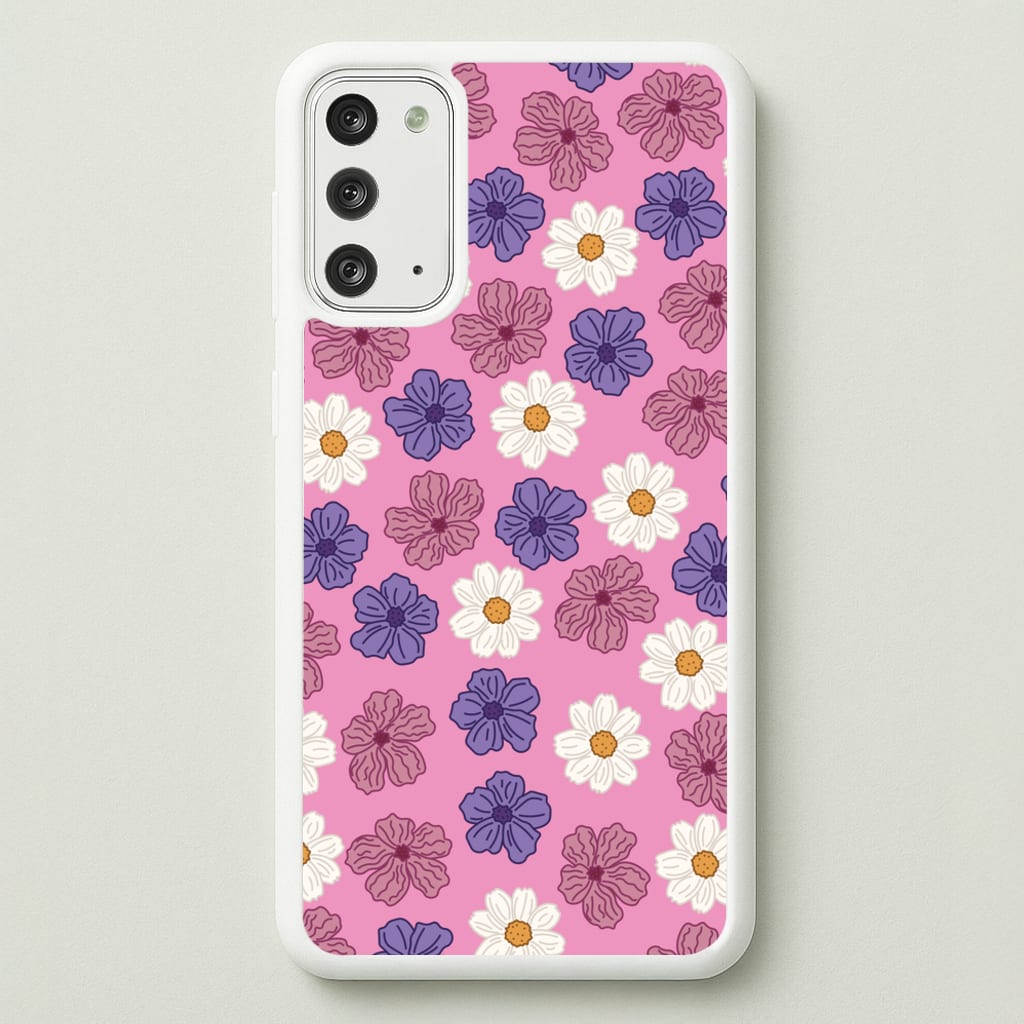 Pink, Purple And White Flowers - Floral Patterns  - Floral Patterns Phone Case for Galaxy Note 20
