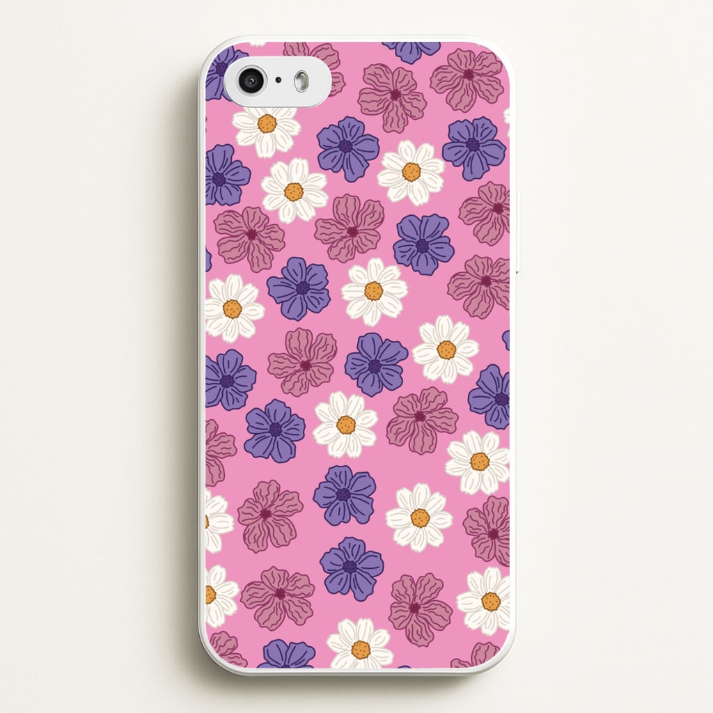 Pink, Purple And White Flowers - Floral Patterns  - Floral Patterns Phone Case for iPhone 5 / 5s / SE 2016