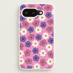 Pink, Purple And White Flowers - Floral Patterns  - Floral Patterns Phone Case for Google Pixel 9a
