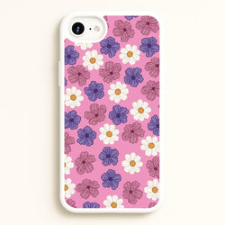 Pink, Purple And White Flowers - Floral Patterns  - Floral Patterns Phone Case for iPhone 6 Plus / 7 Plus / 8 Plus