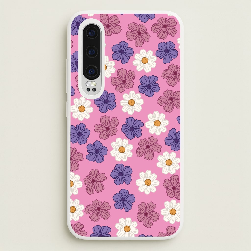 Pink, Purple And White Flowers - Floral Patterns  - Floral Patterns Phone Case for Huawei P30