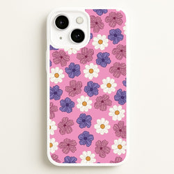 Pink, Purple And White Flowers - Floral Patterns  - Floral Patterns Phone Case for iPhone 13 Mini