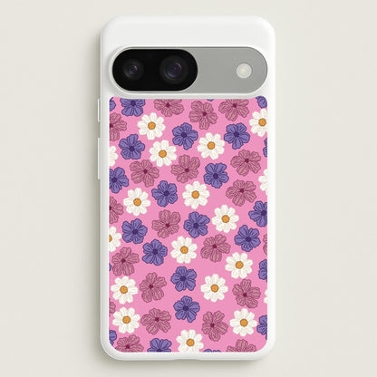 Pink, Purple And White Flowers - Floral Patterns  - Floral Patterns Phone Case for Google Pixel 9 / 9 Pro