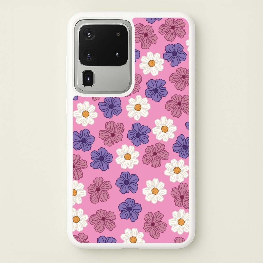 Pink, Purple And White Flowers - Floral Patterns  - Floral Patterns Phone Case for Galaxy S20 Ultra