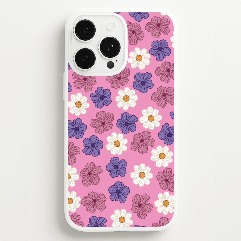 Pink, Purple And White Flowers - Floral Patterns  - Floral Patterns Phone Case for iPhone 13 Pro Max