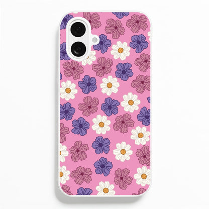 Pink, Purple And White Flowers - Floral Patterns Phone Case