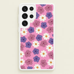 Pink, Purple And White Flowers - Floral Patterns  - Floral Patterns Phone Case for Galaxy S22 Ultra