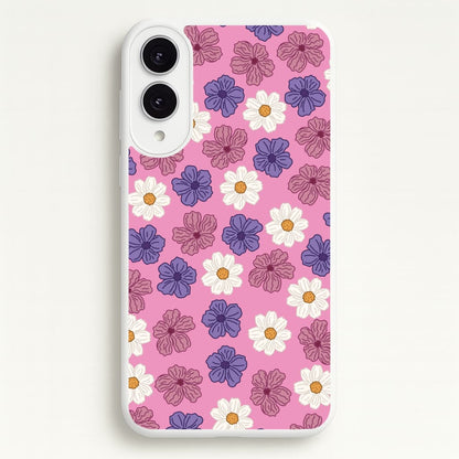 Pink, Purple And White Flowers - Floral Patterns  - Floral Patterns Phone Case for Galaxy S25 Edge