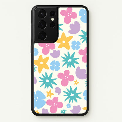 Playful Flowers - Floral Patterns  - Floral Patterns Phone Case for Galaxy S21 Ultra