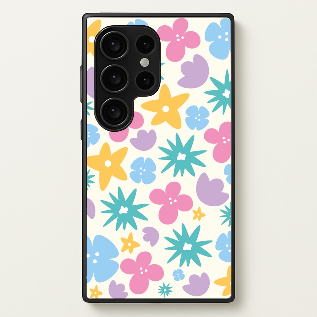 Playful Flowers - Floral Patterns  - Floral Patterns Phone Case for Galaxy S24 Ultra