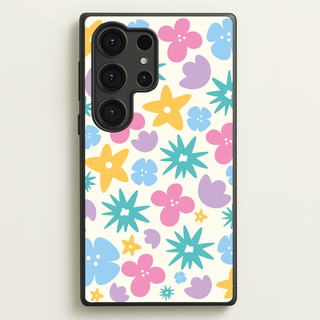 Playful Flowers - Floral Patterns  - Floral Patterns Phone Case for Galaxy S25 Ultra
